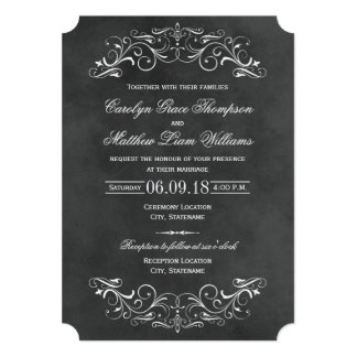 Vintage Wedding Invitations | Chalkboard Flourish