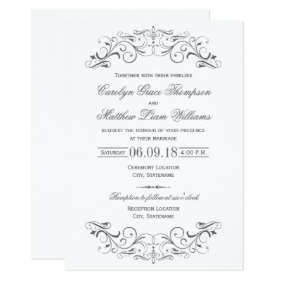 vintage elegant filigree frame border wedding invitation zazzle com