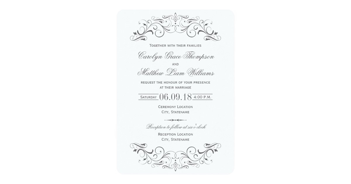 Vintage Wedding Invitations | Elegant Flourish | Zazzle