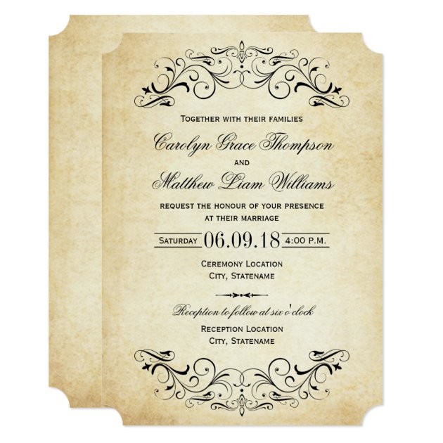 Vintage Wedding Invitations | Elegant Flourish