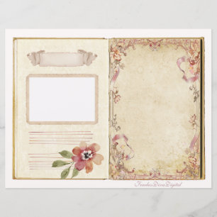 Vintage Wedding Junk Journal Scrapbook Page 7 & 8