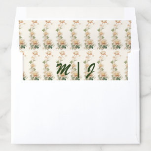 Vintage Wedding Lotus Flower Envelope Liner