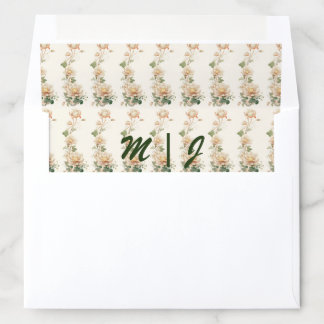 Vintage Wedding Lotus Flower Envelope Liner
