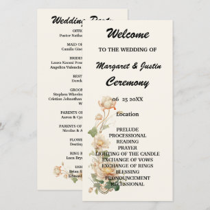 Vintage Wedding Lotus Flower Wedding Program