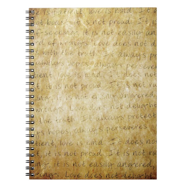 Vintage  Wedding Love is Patient Notebook (Front)