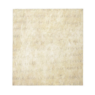 Vintage Wedding Love is Patient Notepad