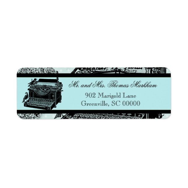 Vintage Wedding Love Letters Custom Address Labels (Front)
