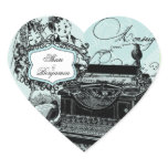 Vintage Wedding Love Letters Heart Stickers