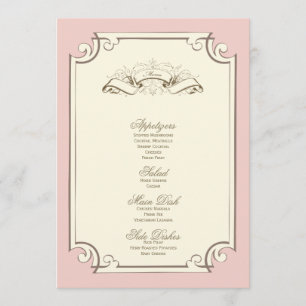 {vintage} wedding menu