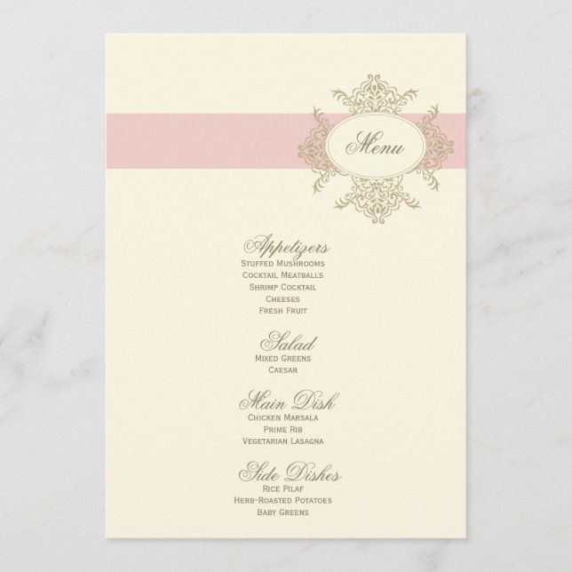 {vintage} wedding menu (Front)