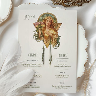 Vintage Wedding Menu and Drinks Card
