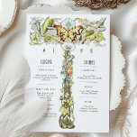 Vintage Wedding Menu & Drinks Card Butterfly Motif<br><div class="desc">Enhance your wedding celebration with this beautifully crafted Vintage Art Nouveau Wedding Menu and Drinks Card. The front features an elegant butterfly and floral design in soft, earthy tones of green, yellow, and beige, intricately framed with ivy and flowers. The back is adorned with a delicate floral emblem, creating a...</div>