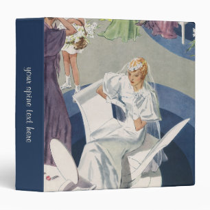 Vintage Wedding, Mid Century Modern Art Deco Bride 3 Ring Binder