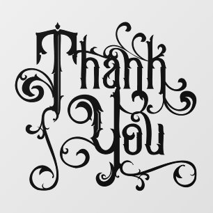 Vintage Wedding Mid Century Thank You Wall Decal