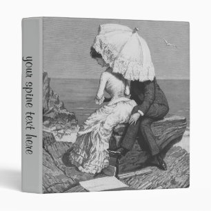 Vintage Wedding, Newlyweds by the Beach 3 Ring Binder