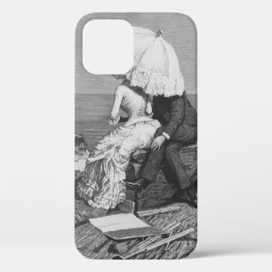 Vintage Wedding, Newlyweds by the Beach iPhone 12 Case