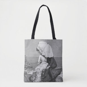 Vintage Wedding, Newlyweds by the Beach Tote Bag