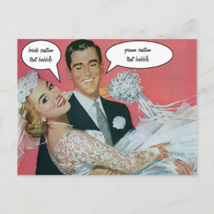 Vintage Wedding Newlyweds, Groom Carrying Bride Postcard