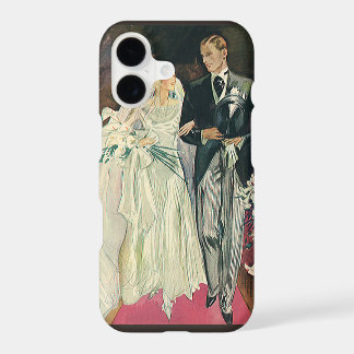 Vintage Wedding Newlyweds, Happy Bride and Goom iPhone 17 Case