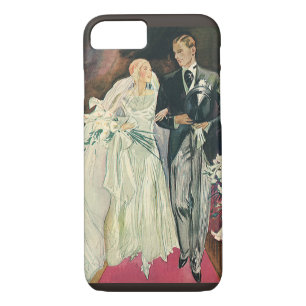 Vintage Wedding Newlyweds, Happy Bride and Goom iPhone 8/7 Case