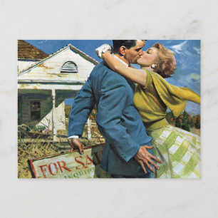 Vintage Wedding, Newlyweds Save the Date Announcement Postcard