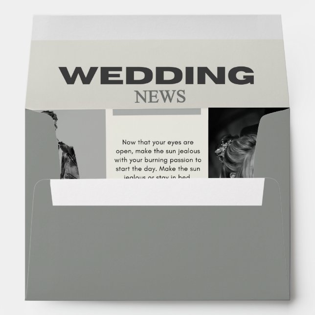 Vintage wedding newspaper  envelope (Back (Bottom))
