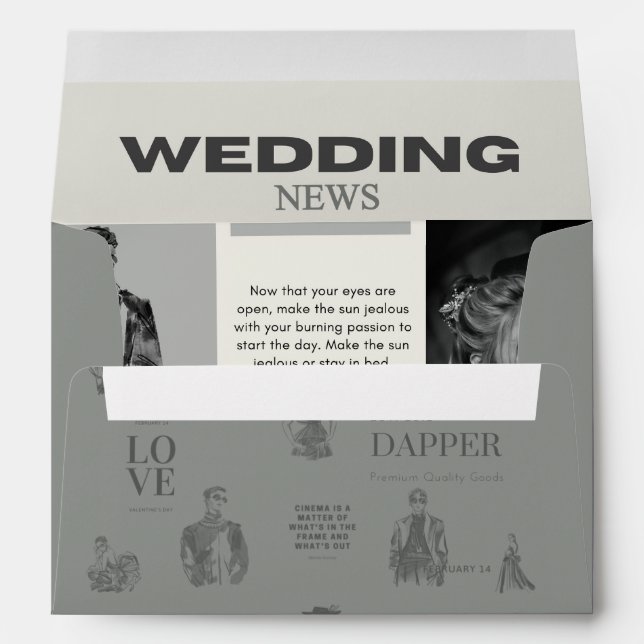 Vintage wedding newspaper  envelope (Back (Bottom))