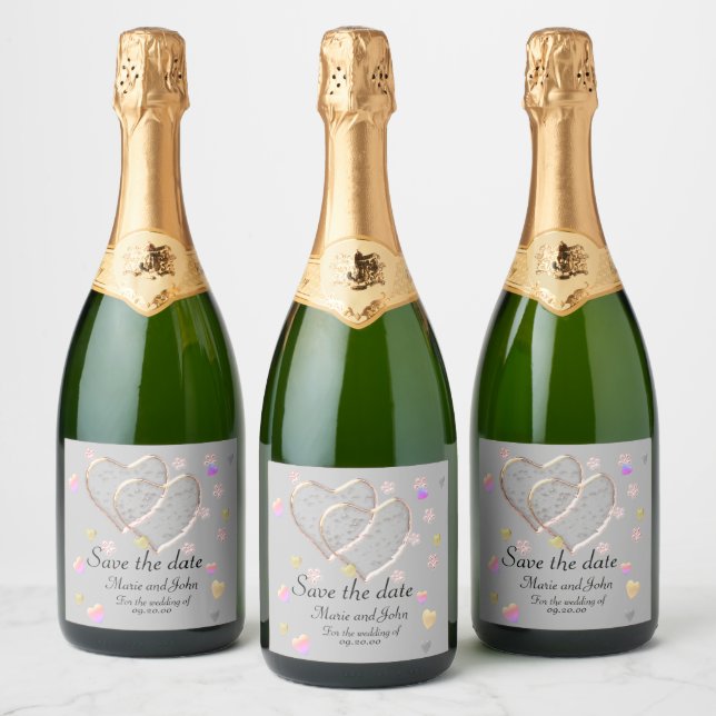 Vintage Wedding ,personalized Sparkling Wine Label (Bottles)