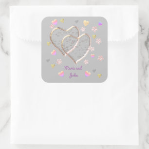 Vintage Wedding ,personalized Square Sticker