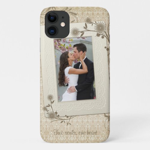 Vintage Wedding Photo Template iPhone 11 Case