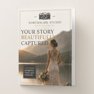 Vintage Wedding Photography Branding Camera Studio Pocket Folder
