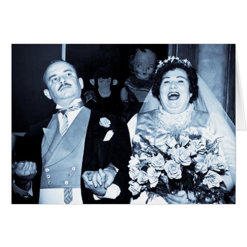 Vintage Wedding Picture _ Happy Couple Cyanotype
