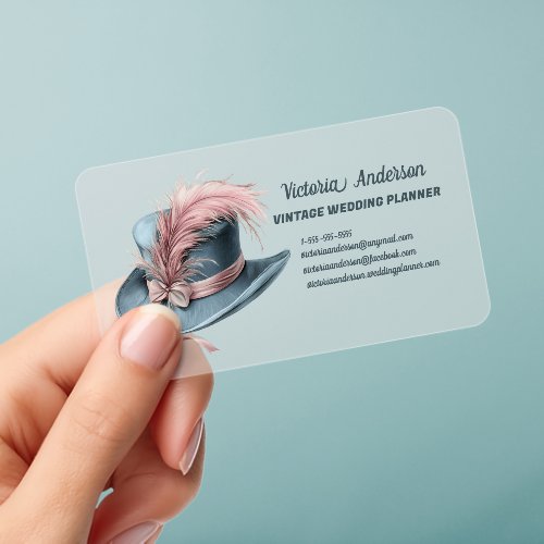 Vintage Wedding Planner Clear Business Cards