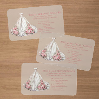Vintage Wedding Planner Clear Business Cards