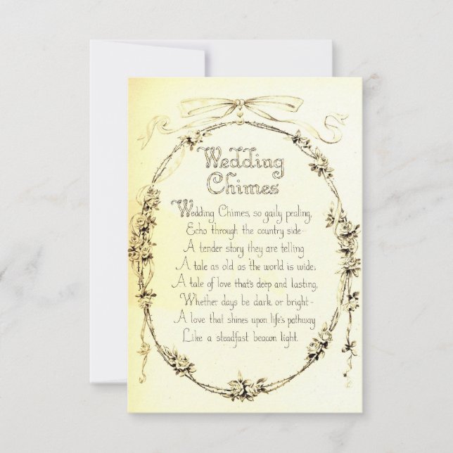 Vintage Wedding Poem, Wedding Save The Date (Front)