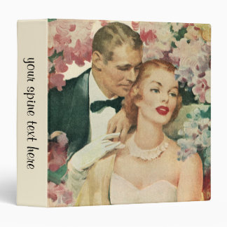 Vintage Wedding Portrait, Retro Bride and Groom Binder