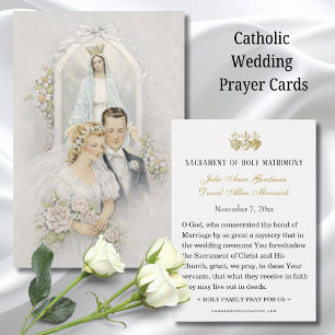 Vintage Wedding Prayer Card Mary Bride Groom