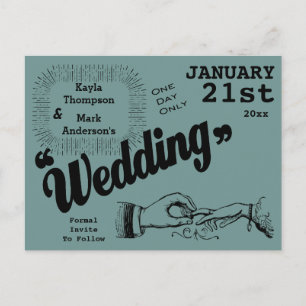 Vintage Wedding Production Save The Date Announcement Postcard