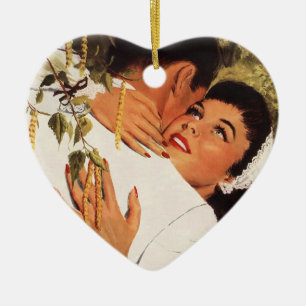 Vintage Wedding Proposal, Love and Romance Ceramic Ornament