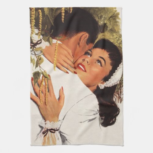 Vintage Wedding Proposal Love and Romance Kitchen Towel