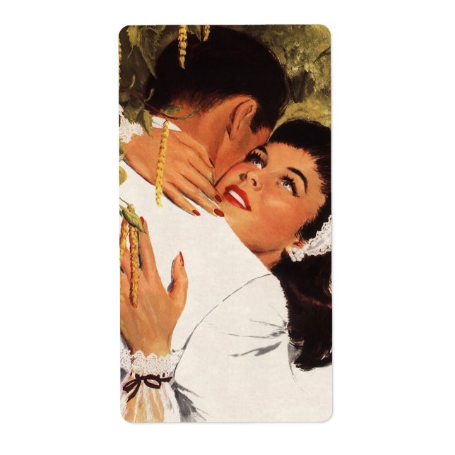 Vintage Wedding Proposal, Love and Romance Label (Front)