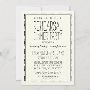 Vintage Wedding Rehearsal Dinner Party Invitation