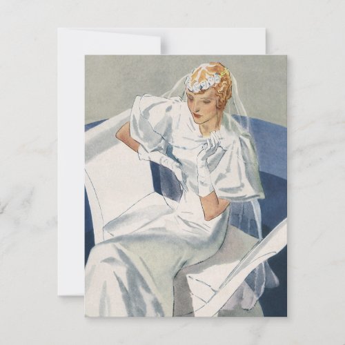 Vintage Wedding, Elegant Art Deco Retro Bride Announcements