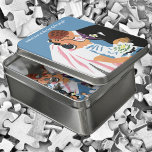 Vintage Wedding, Retro Bride and Groom Kissing Jigsaw Puzzle<br><div class="desc">Easy to customize puzzle, just add your own special message! Vintage illustration love and romance image featuring a bride and groom kissing at their wedding ceremony. The man is wearing a tuxedo and the woman is wearing a traditional wedding gown with a veil and holding a bouquet of flowers. The...</div>