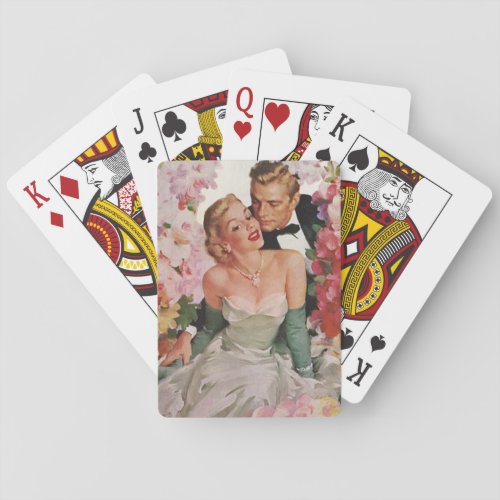 Vintage Wedding Retro Bride and Groom Newlyweds Poker Cards