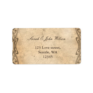 vintage wedding ,return address label