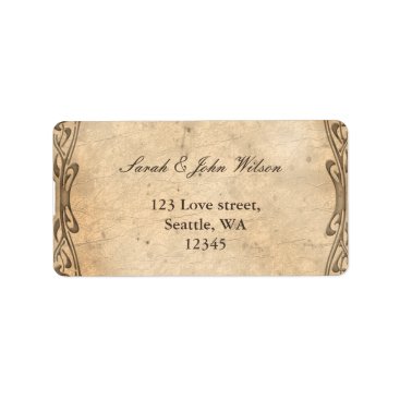vintage wedding ,return address label