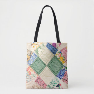Vintage Wedding Ring Quilt Photo Tote Bag
