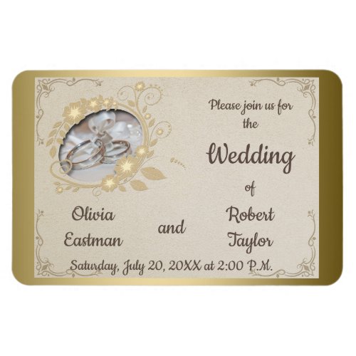 Vintage wedding rings magnet