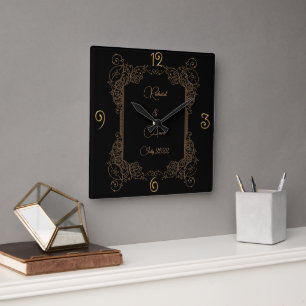 Vintage Wedding Romantic Steampunk Fairytale Square Wall Clock